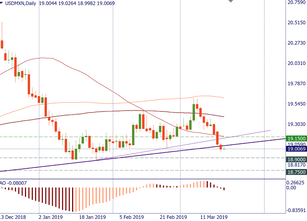 USD/MXN came in motion